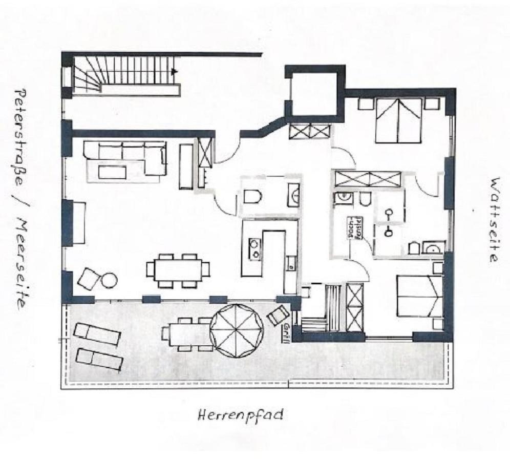 Ferienwohnung Penthouse Wangerooge, gigantischer Meerblick Exterior foto